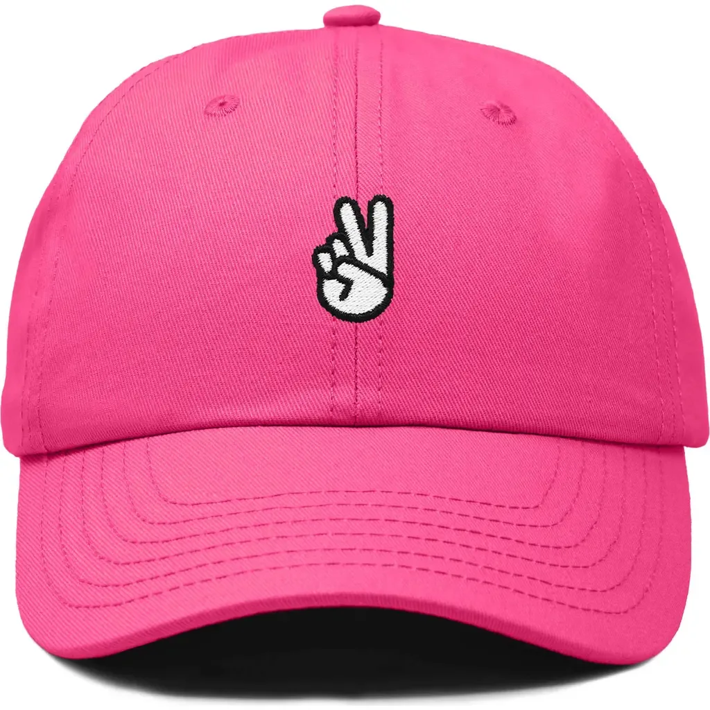 Peace Sign Embroidered Dad Hat by Dalix