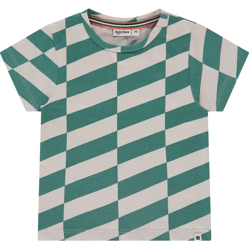 Asymmetrical Print Short Sleeve T-Shirt by BABYFACE