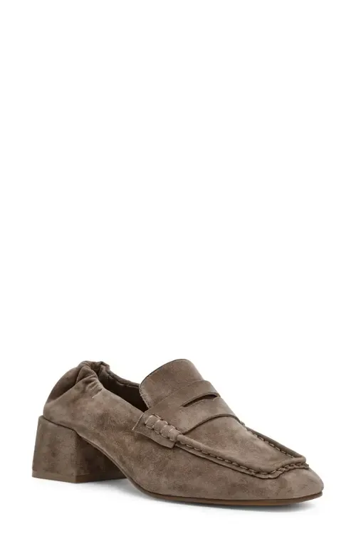 Emorry Penny Loafer in Taupe Suede by Steve Madden
