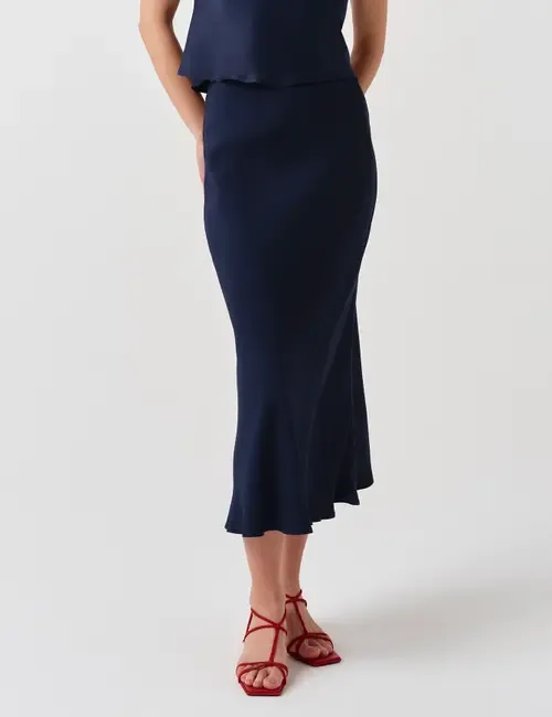 Lyra Crepe Midi Skirt by Ghost London