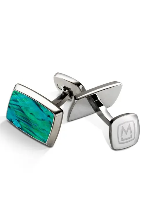Abalone Cuff Links in Stainless Steel by M-Clip®