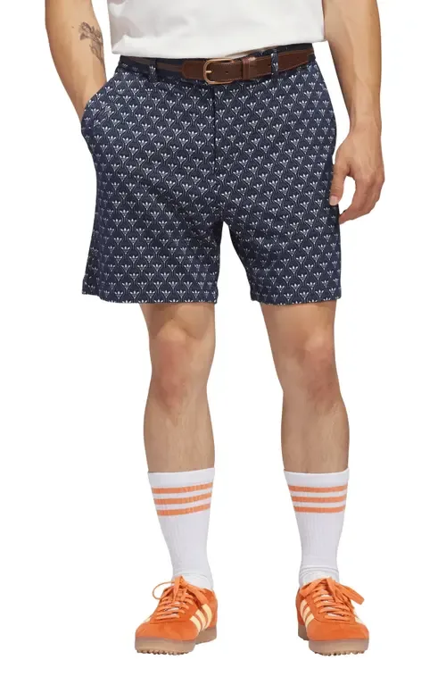 Originals Trefoil & Tee Jacquard Piqué Flat Front Golf Shorts by adidas