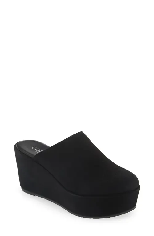 Jules Platform Mule in Black Suede by Cordani