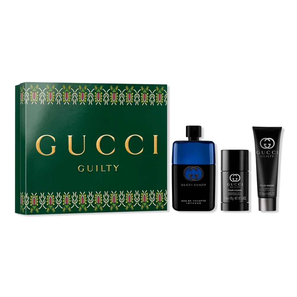 Guilty Pour Homme Eau De Toilette Intense, Shower Gel and Deodorant 3-Piece Gift Set by Gucci