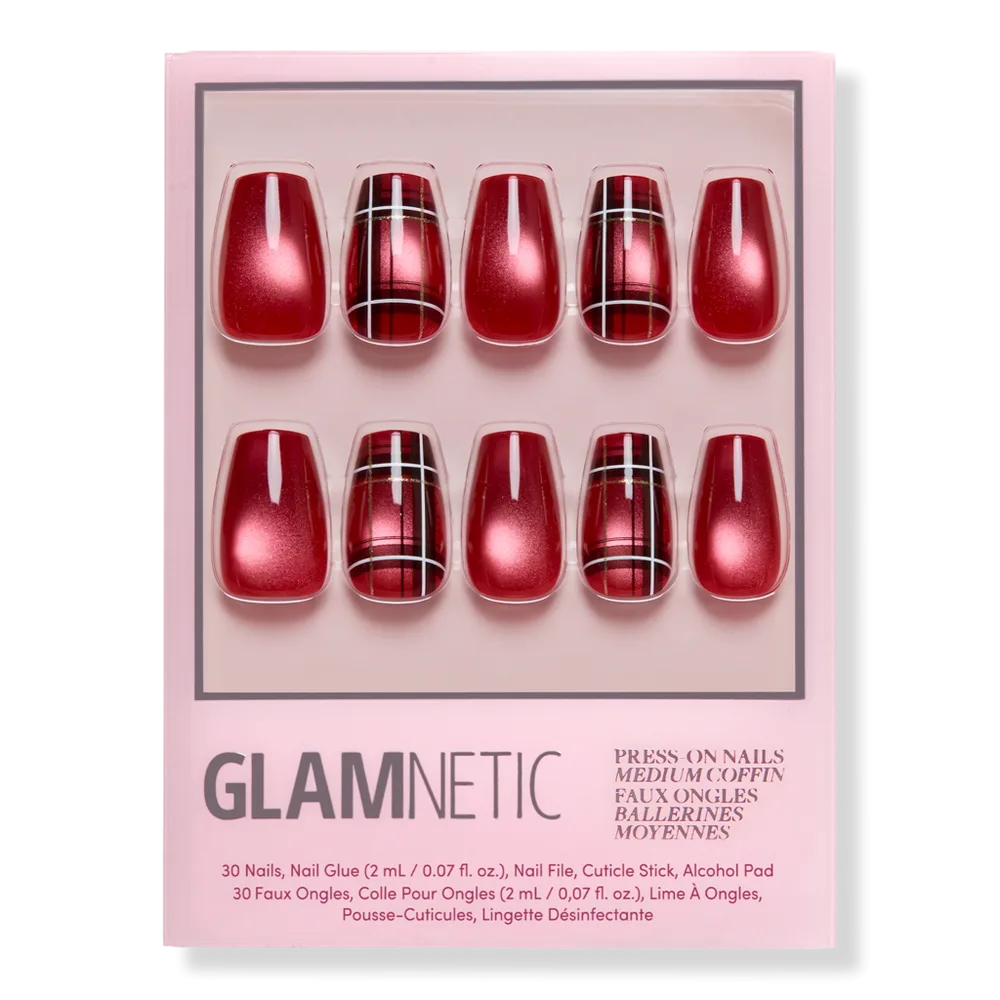 Holiday Tartan Press-On Nails by Glamnetic