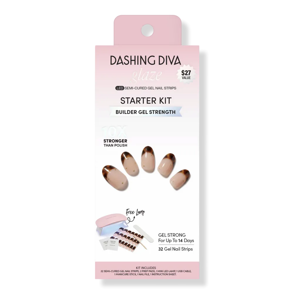 GLAZE, Starter Kit, Semi-Cured Gel Nail Strips by Dashing Diva