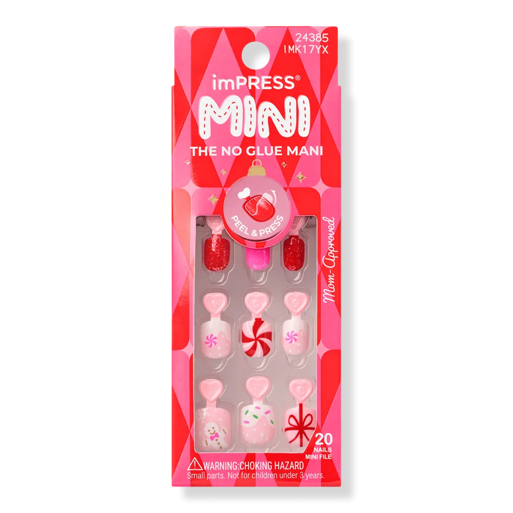 Impress Mini Squoval Press on Nails, Frosty Fun by Kiss