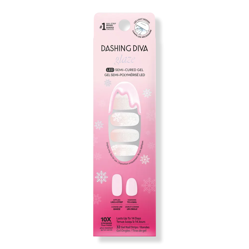 GLAZE Design Semi-Cured Gel Nail Strips, Snowglobe by Dashing Diva