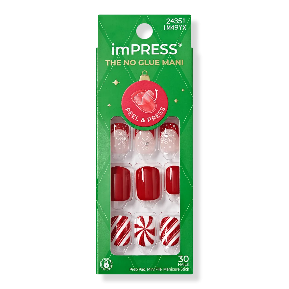 Impress Design Short Squoval Press on Nails, Halo by Kiss