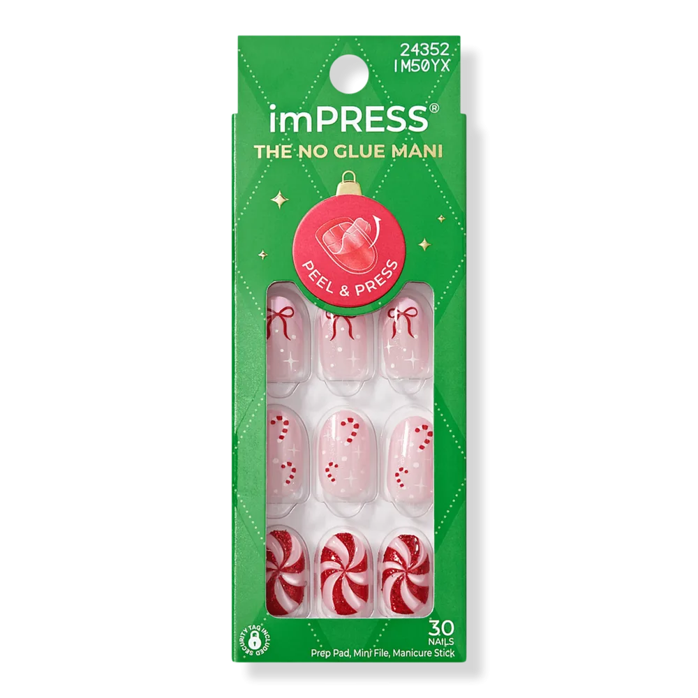 Impress Design Short Oval Press on Nails, Frost by Kiss