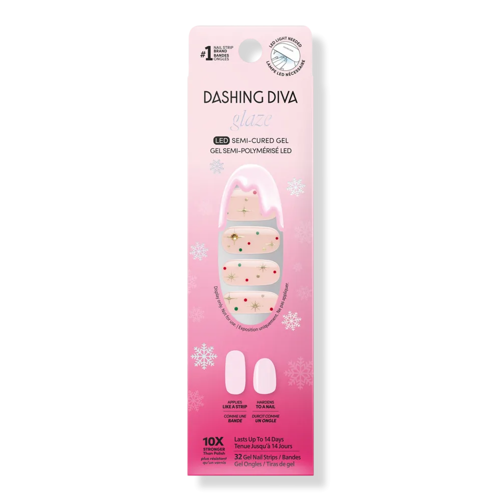 GLAZE Design Semi-Cured Gel Nail Strips, Joy to the World by Dashing Diva