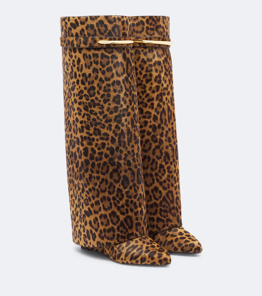 Shark Pinch Calf Hair Knee-High Boots by Givenchy