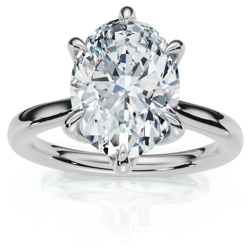 Certified 1 1/2Ct Oval Diamond Solitaire Engagement Ring 14k Gold Lab Grown