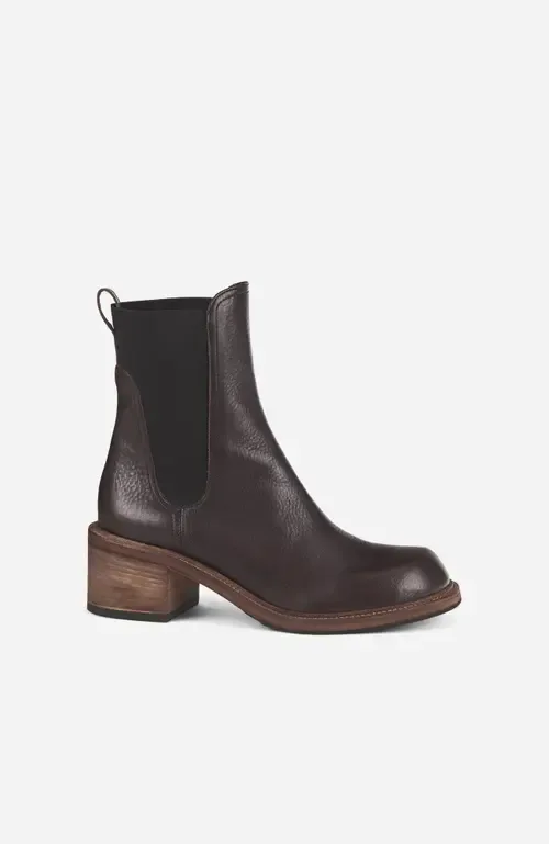 Zoe Beatles Boot in Moka Leather by AGL