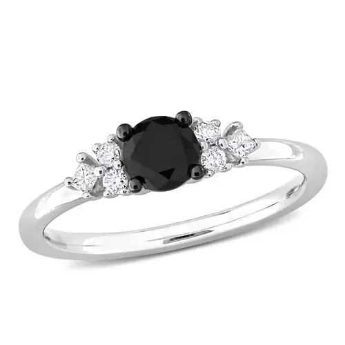 Black & White Diamond Seven-Stone Ring 14k by Julianna B.