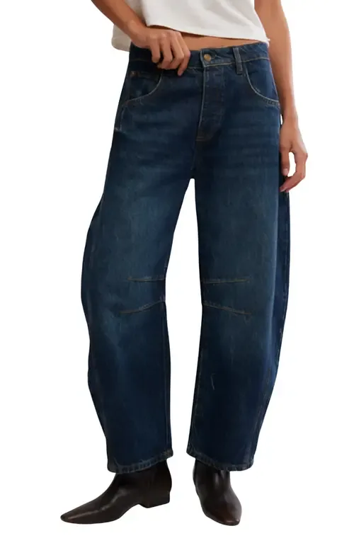 We the Free Good Luck Mid Rise Barrel Jeans by Free People