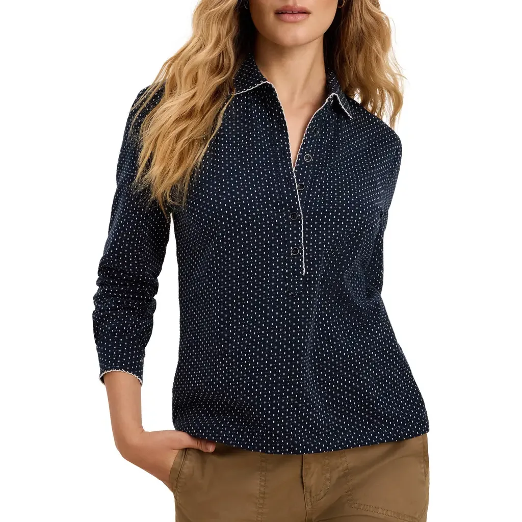 Derby Dot Polo Top by NIC+ZOE