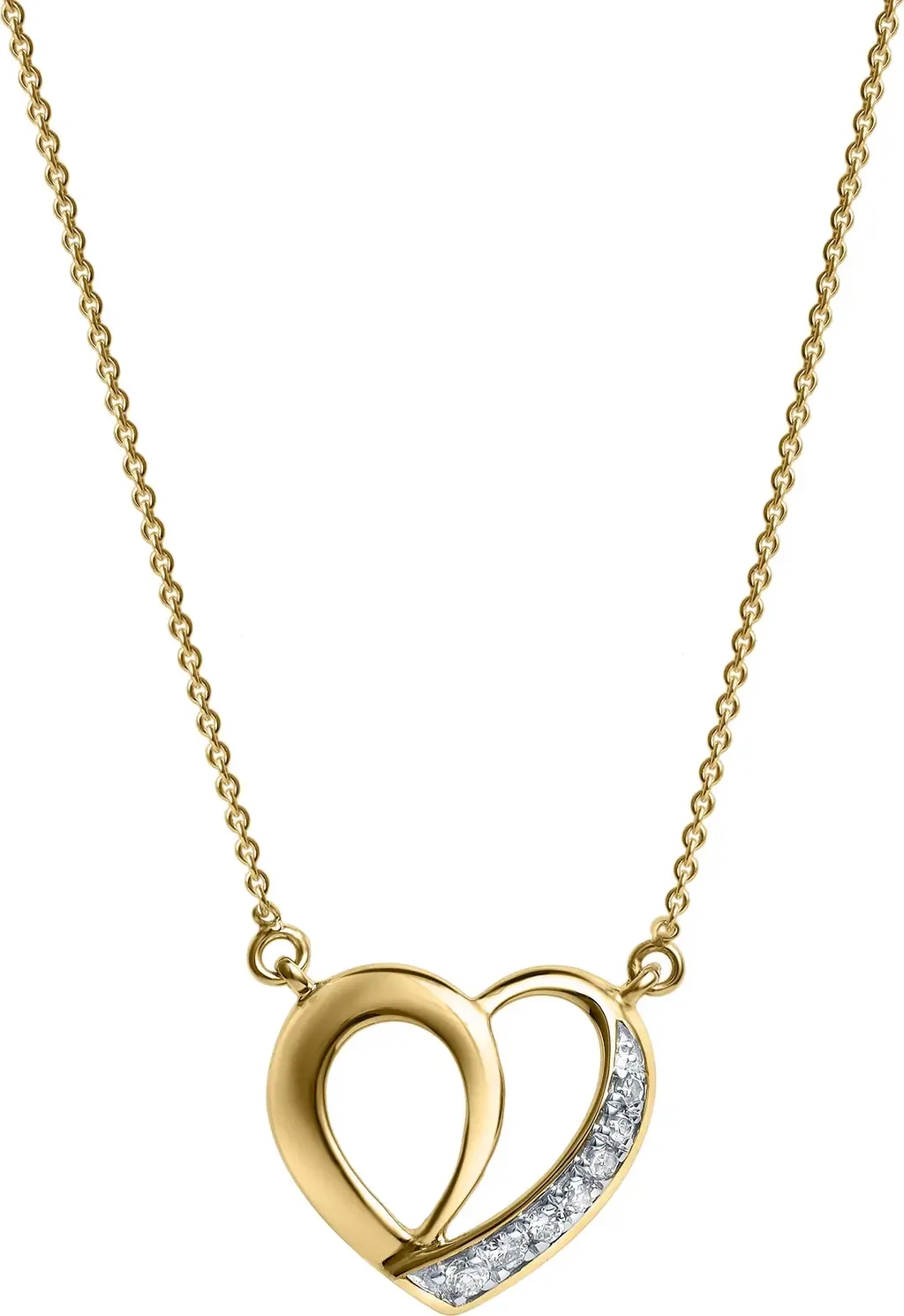 Mirella Love Diamond Necklace in 14K Gold by LuvMyJewelry