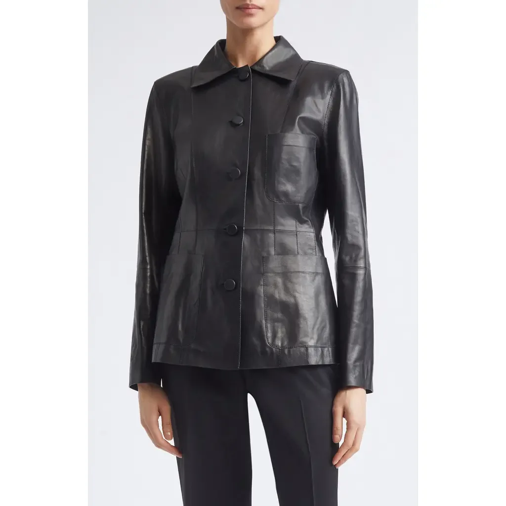 Glazed Weightless Lambskin Suede Jacket by Lafayette 148 New York