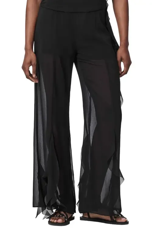 Minna Ruffled Wide Leg Trousers by AllSaints