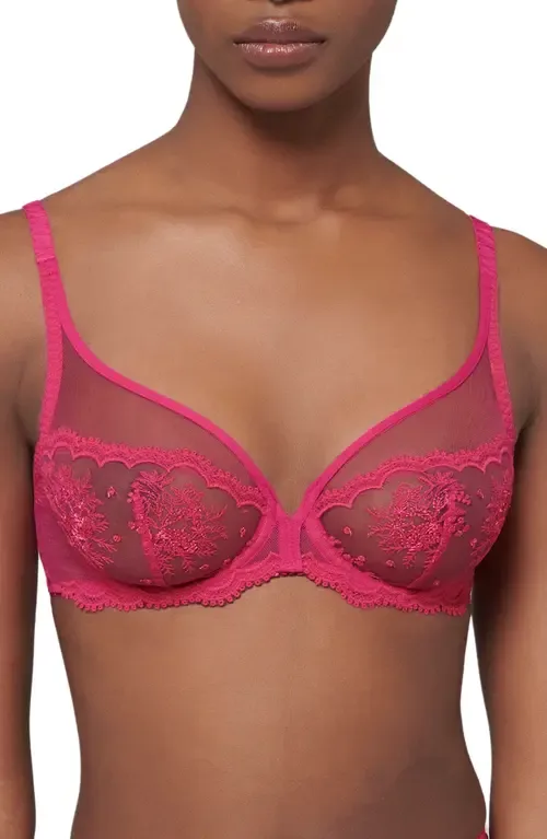 Intrigue Sheer Full Coverage Underwire Plunge Bra by Simone Perele