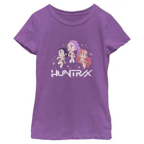 Chibi Trio Huntrix Graphic Short Sleeve T-Shirt by KPop Demon Hunters