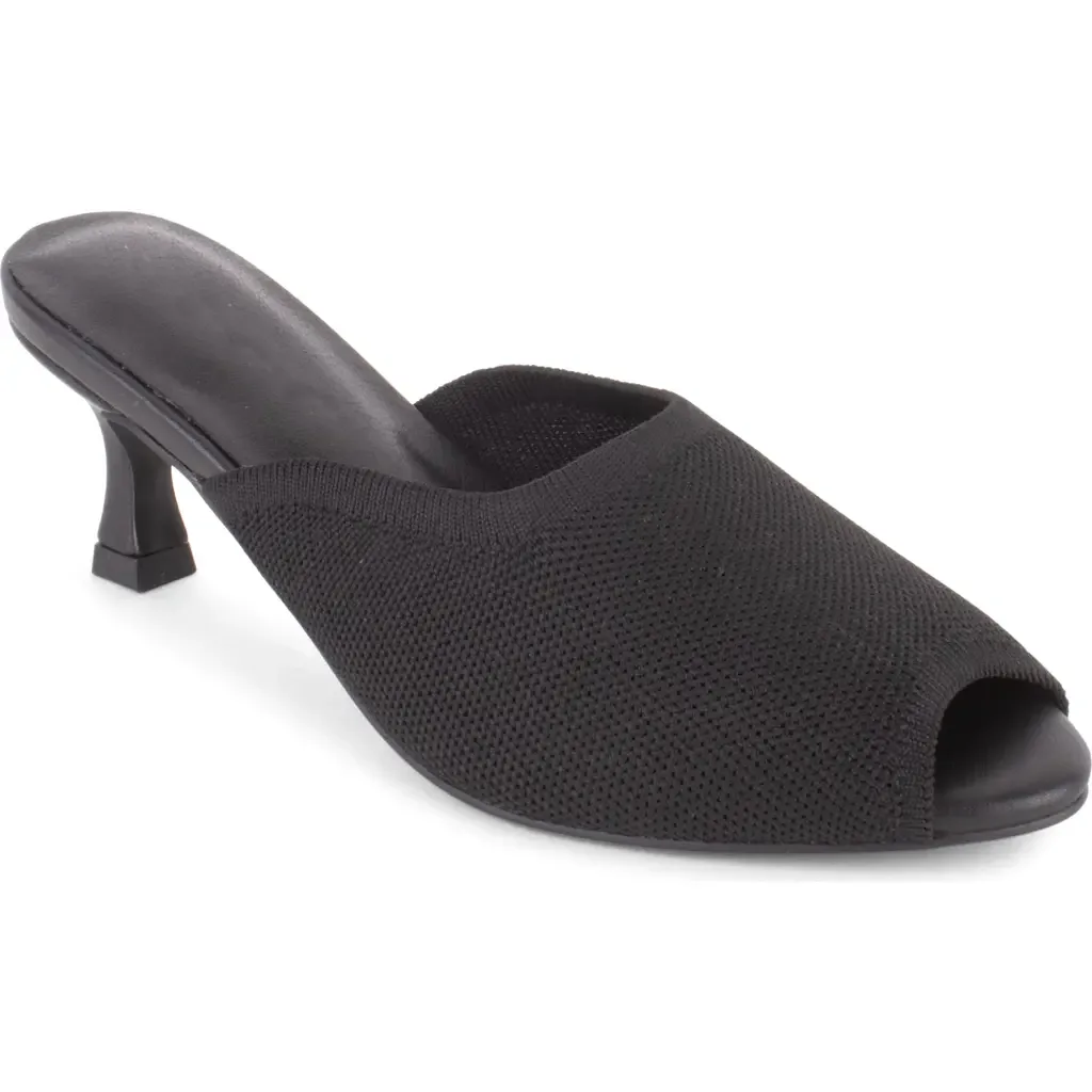 Maui Peep Toe Kitten Heel Slide Sandal
