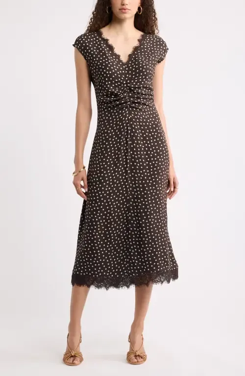 Lace Trim Midi Dress by Nordstrom