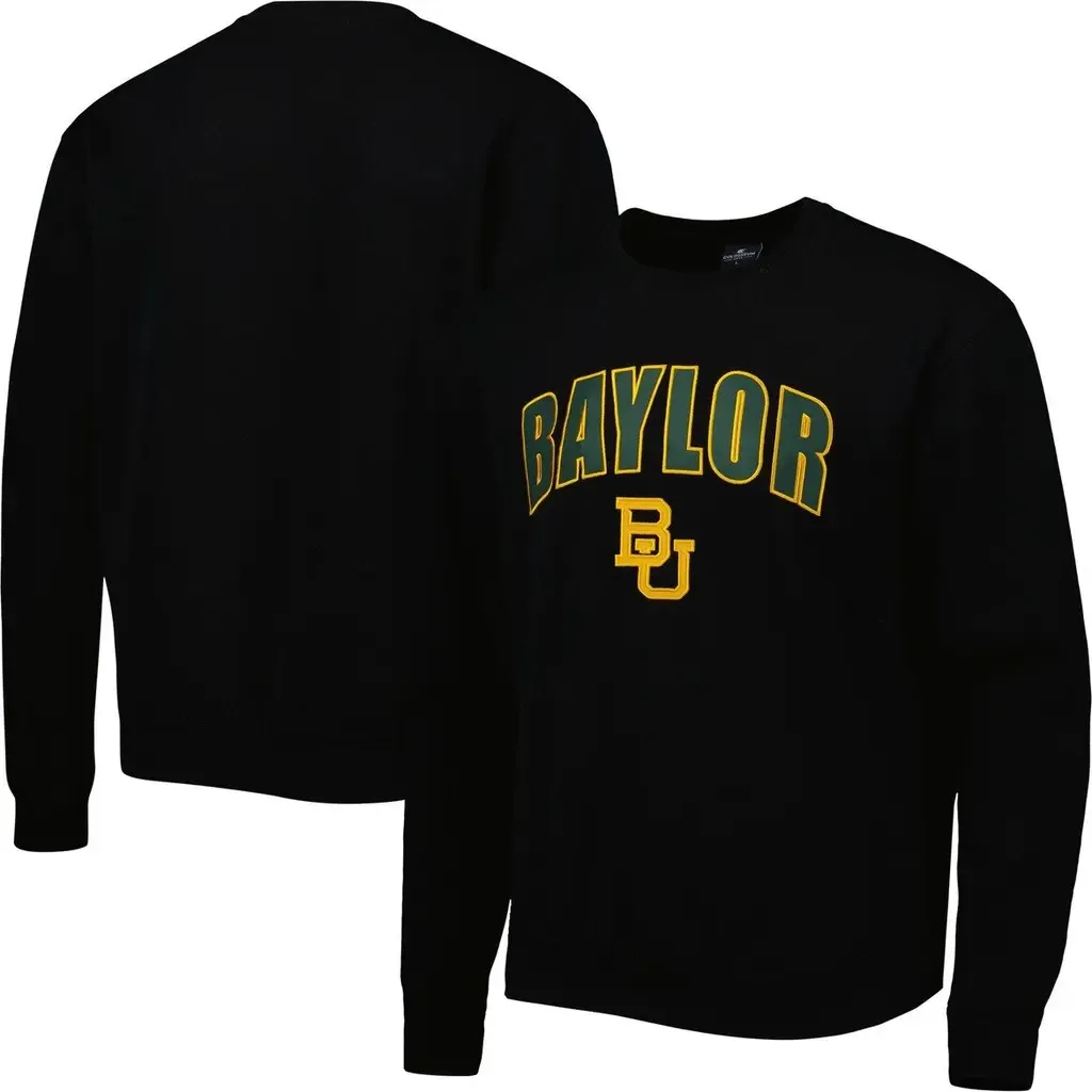 Colosseum Black Baylor Bears Arch & Logo Pullover Sweatshirt by COLOSSEUM