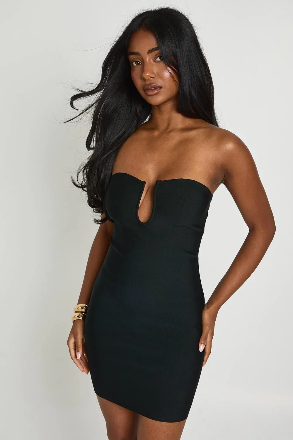 Premium Bandage Bandeau Mini Dress by boohoo