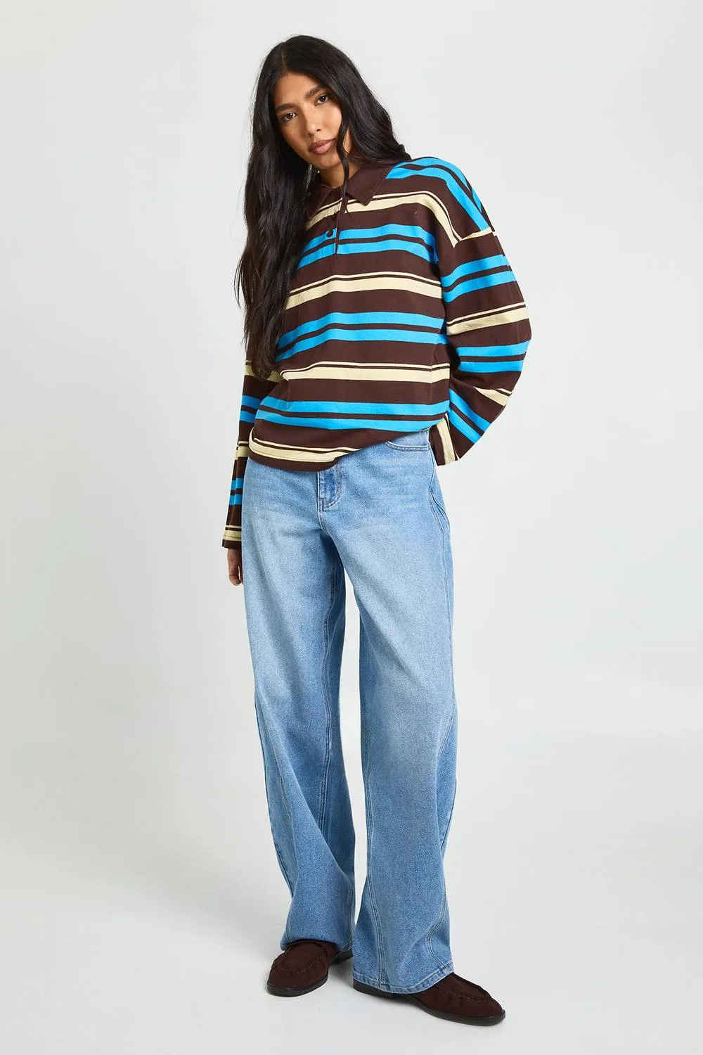 The Tall Mid Waist Barrel Jean by boohoo