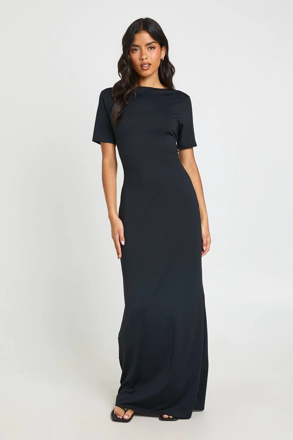 Basic Super Soft Short Sleeve Maxi Dress by boohoo