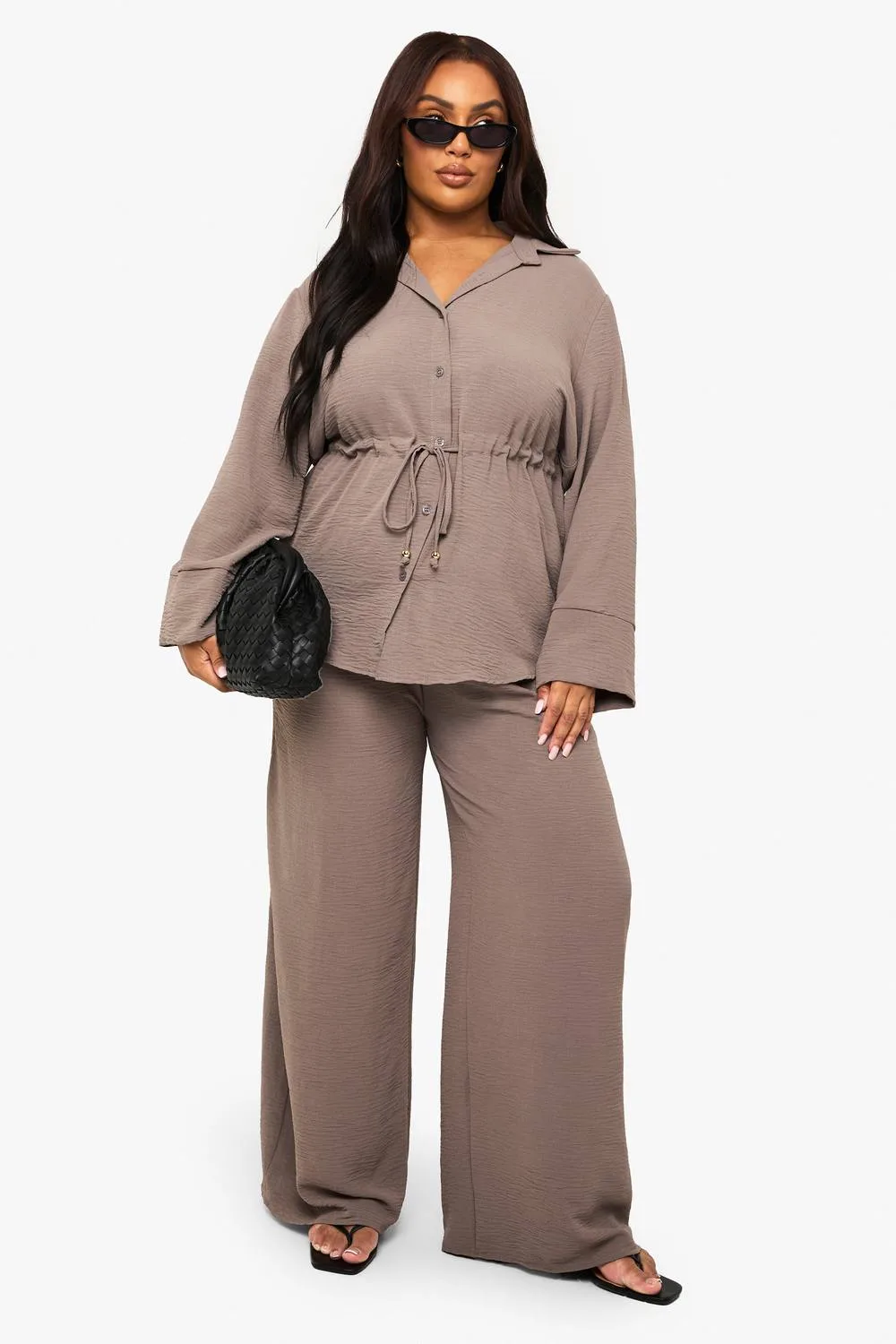 Woven Tie Waist Shirt & Trouser Co Ord