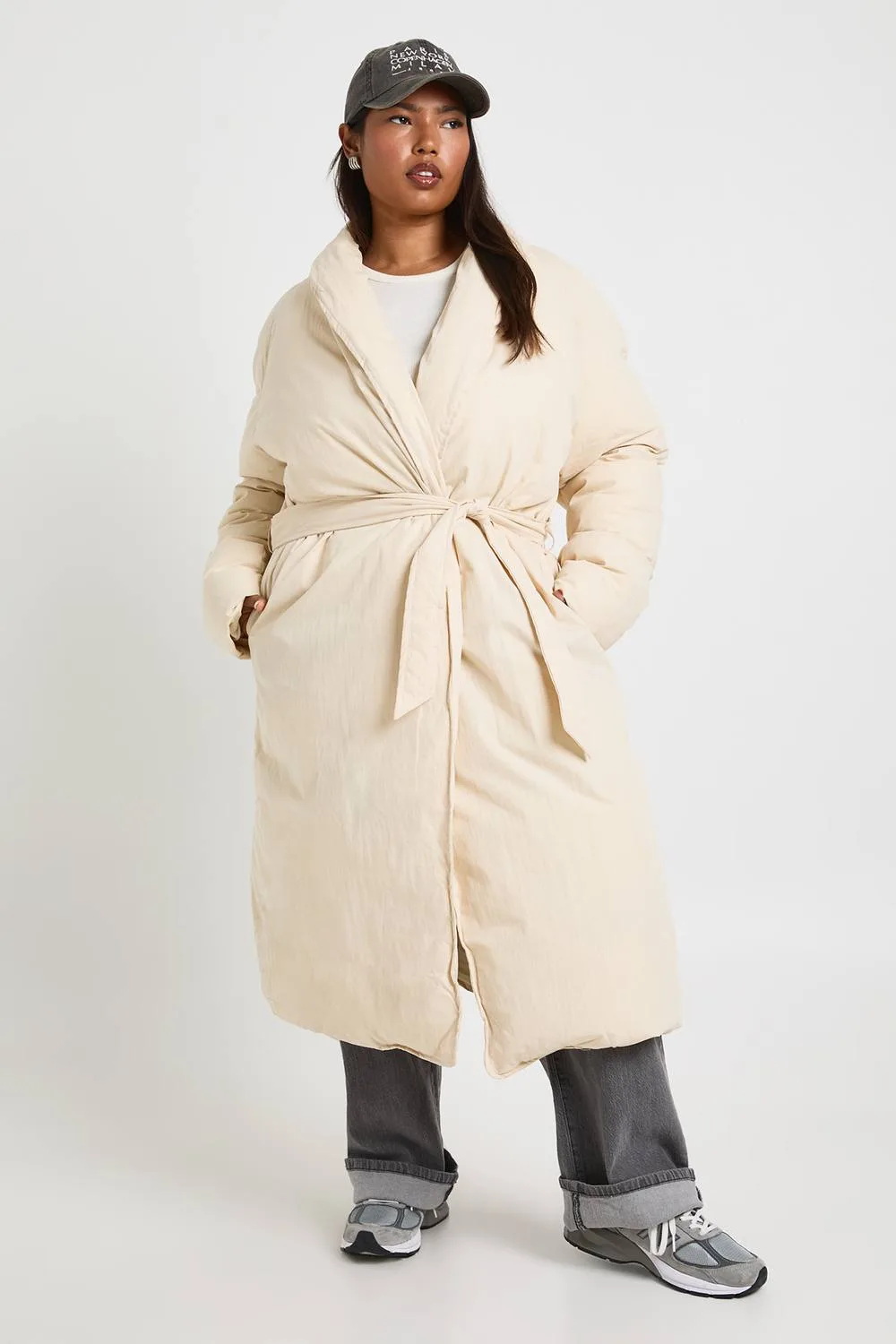 Belted Duvet Puffer Coat by boohoo