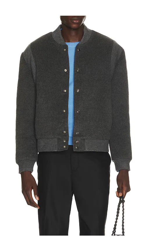 Wool Rib Varsity Jacket by KROST