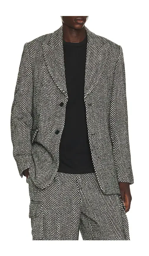 Eco Herringbone Longline Blazer by KROST