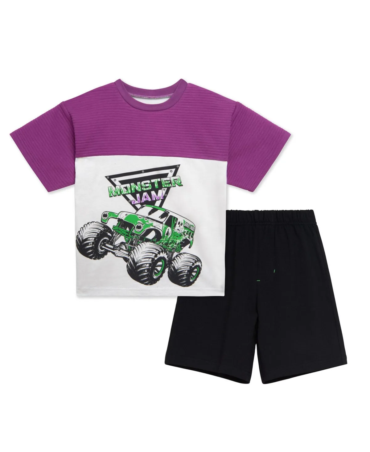 Grave Digger Ottoman Ribbed T-Shirt and French Terry Shorts Outfit Set by Monster Jam