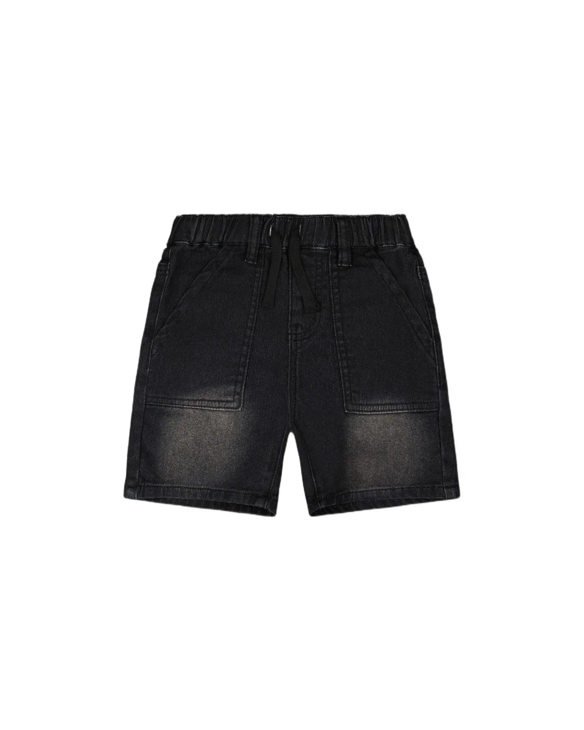 French Terry Grey Denim Shorts by Deux Par Deux