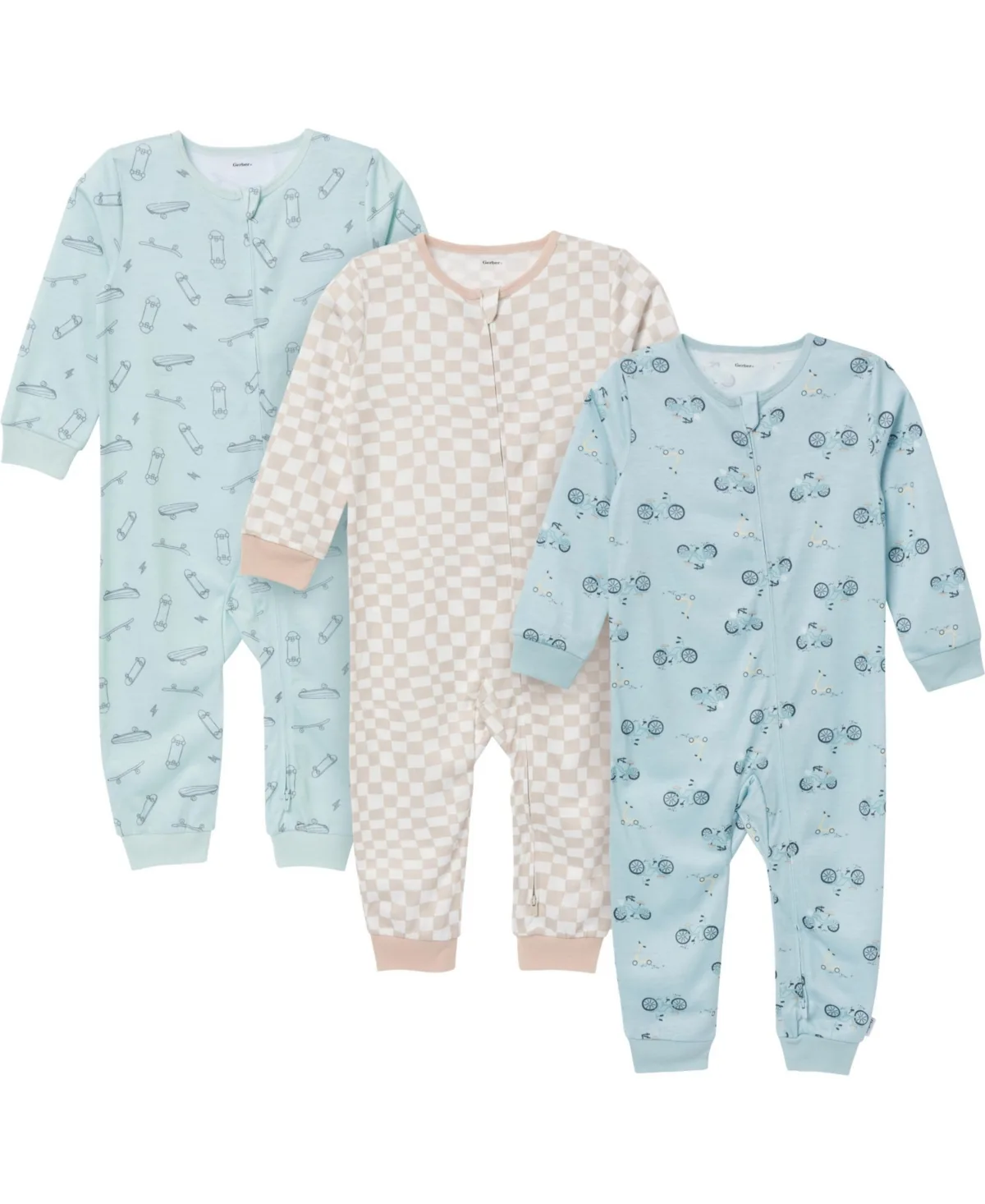 Footless Pajamas with Reverse Zipper, 3-Pack by Gerber