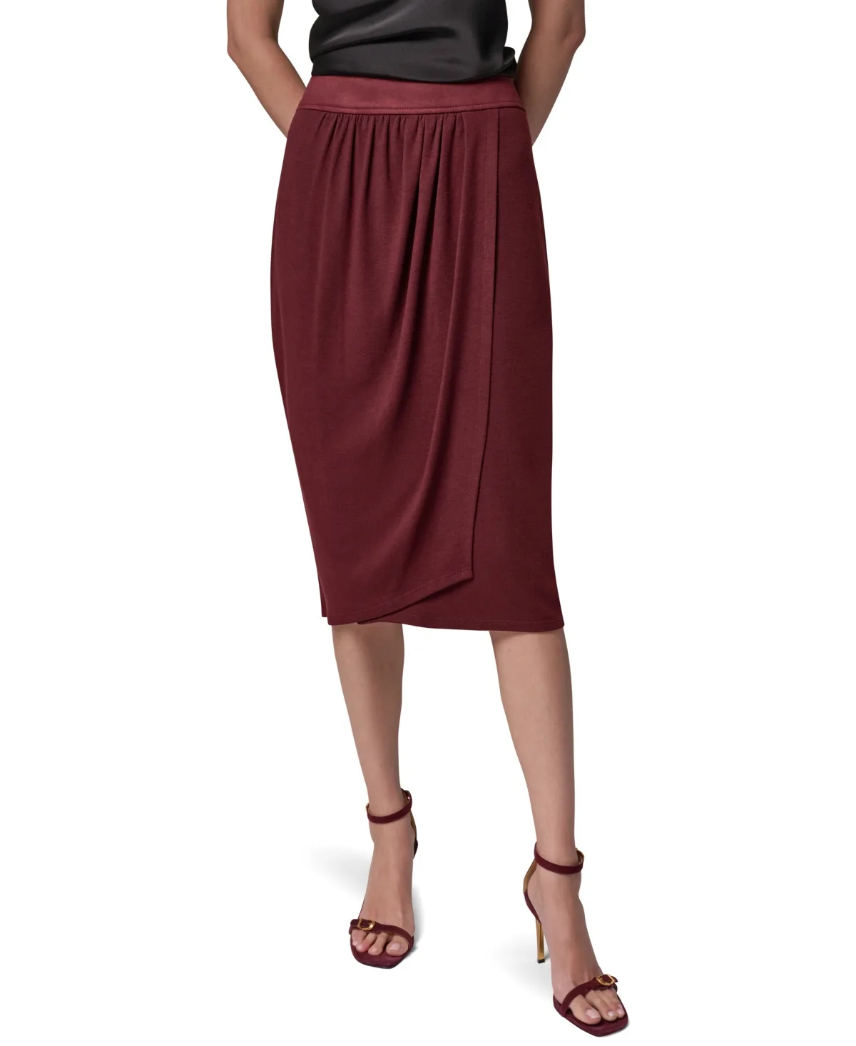 High-Waisted Midi Wrap Skirt by Donna Karan New York