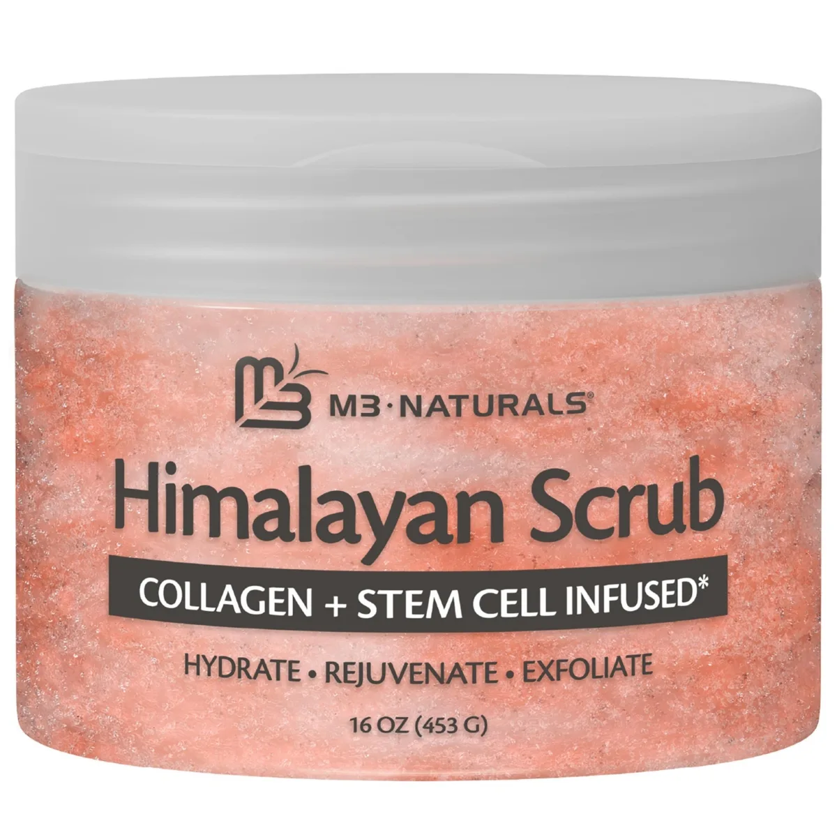 Naturals Himalayan Salt Body Scrub Infused with Collagen and Stem Cell Natural Exfoliating Salt Scrub by M3