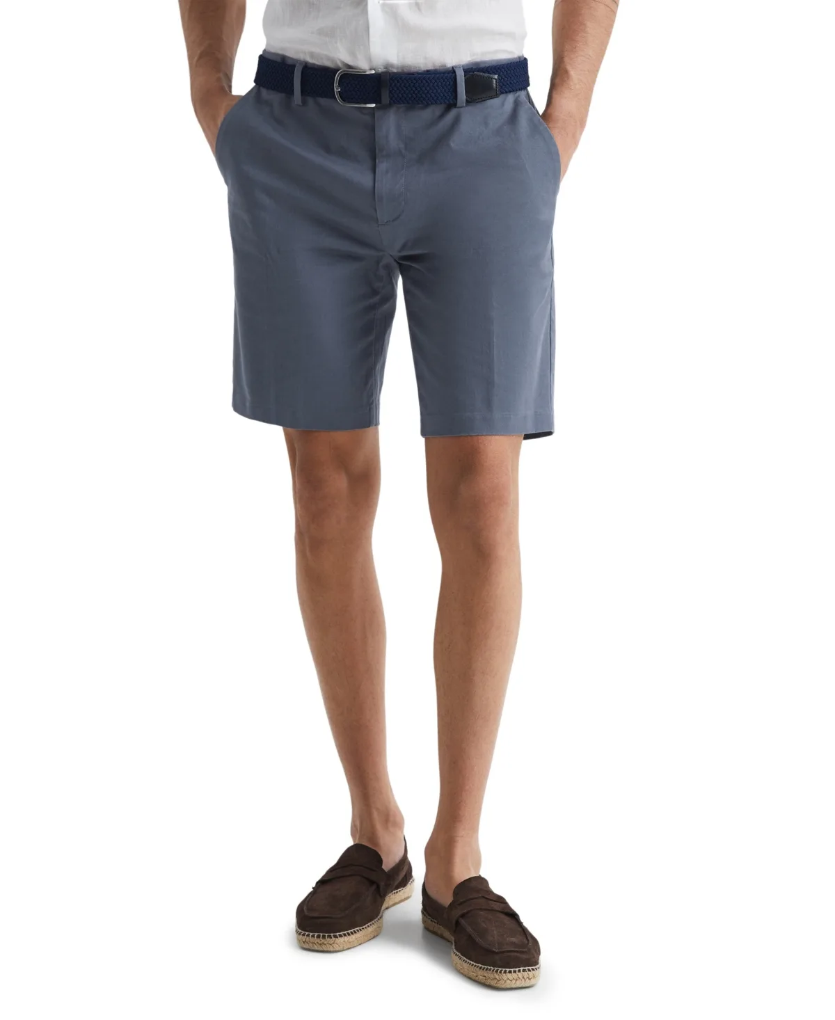Modern Fit Cotton Blend Chino Shorts by Reiss
