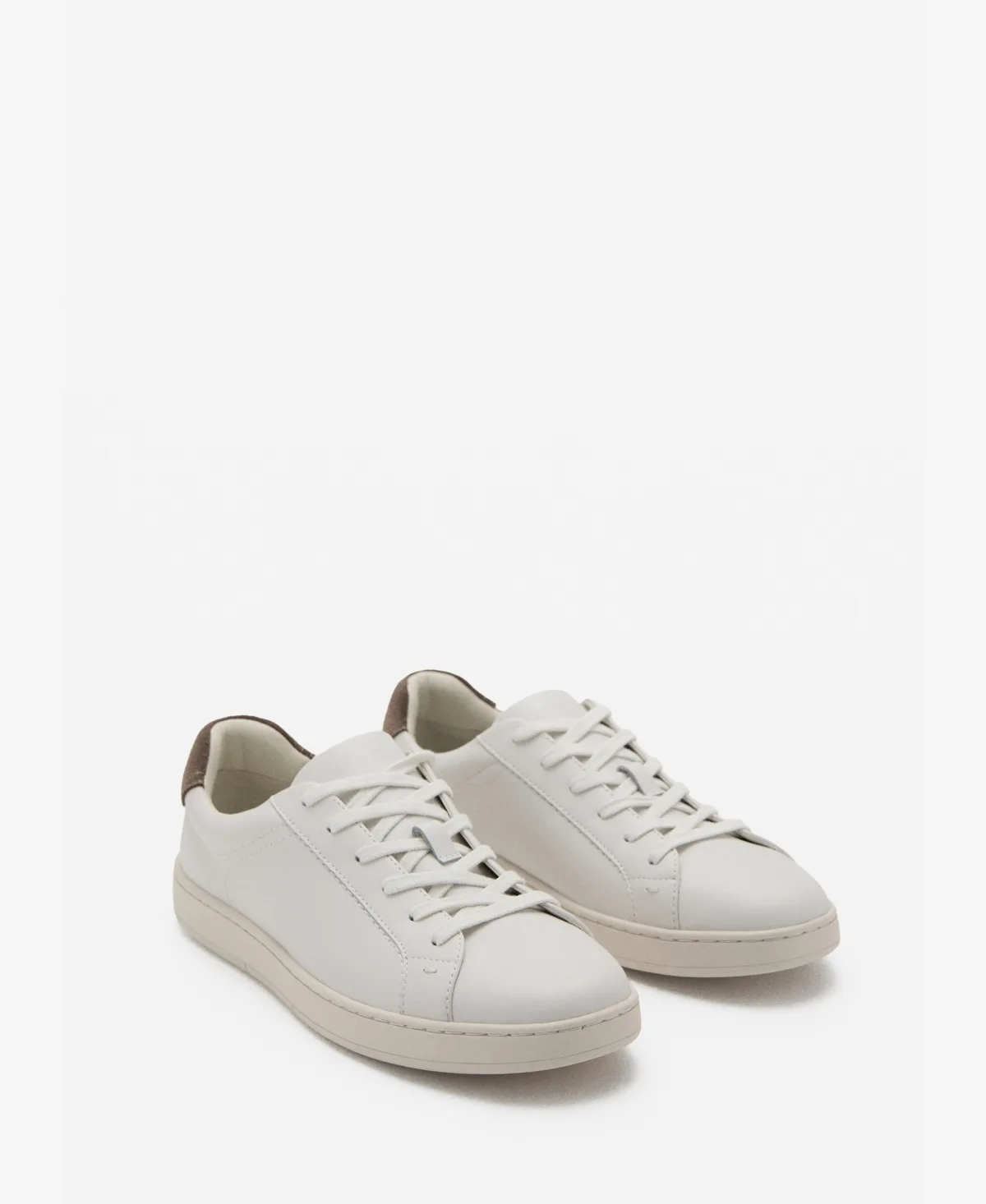 Contrasting Panel Leather Sneakers by Mango