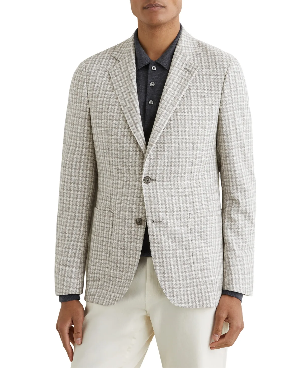 Canty Tailored-Fit Houndstooth Single-Breasted Blazer
