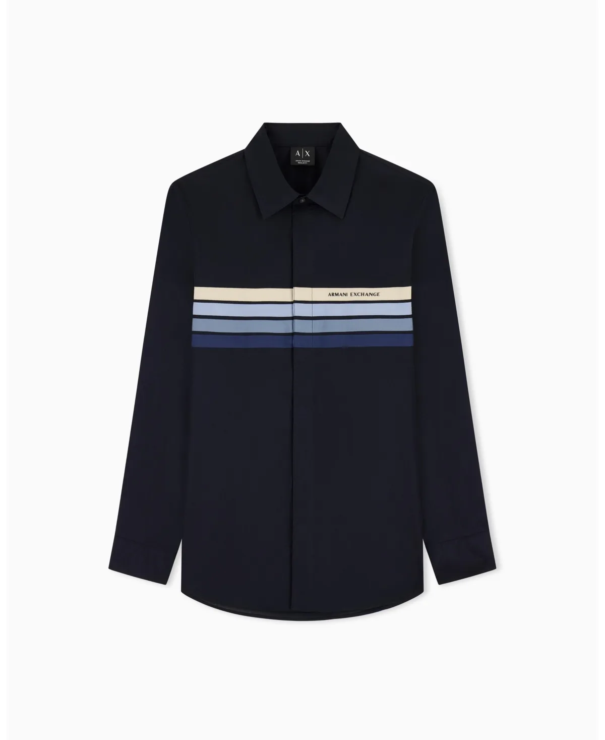 4 Stripes Long Sleeve Poplin Button Down Shirt by A|x Armani Exchange