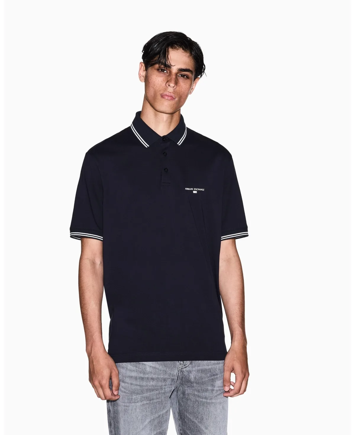 Jersey with Collar Tipping Polo Shirt by A|x Armani Exchange