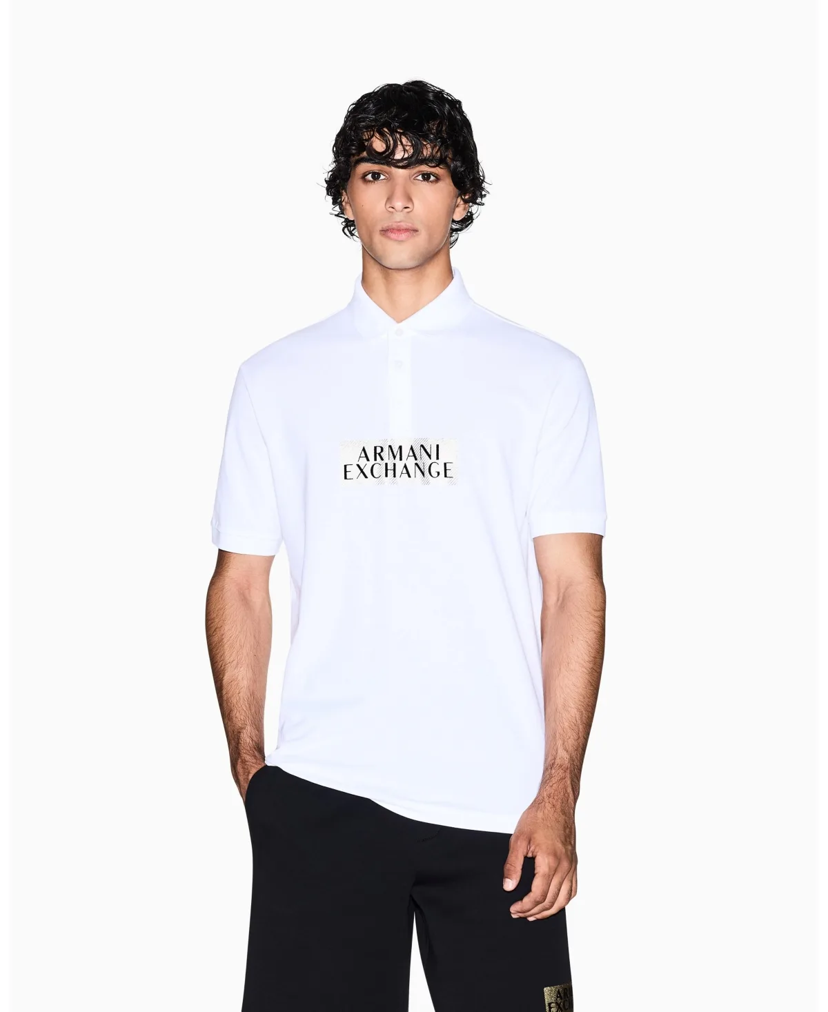 Gold Logo Polo Shirt by A|x Armani Exchange