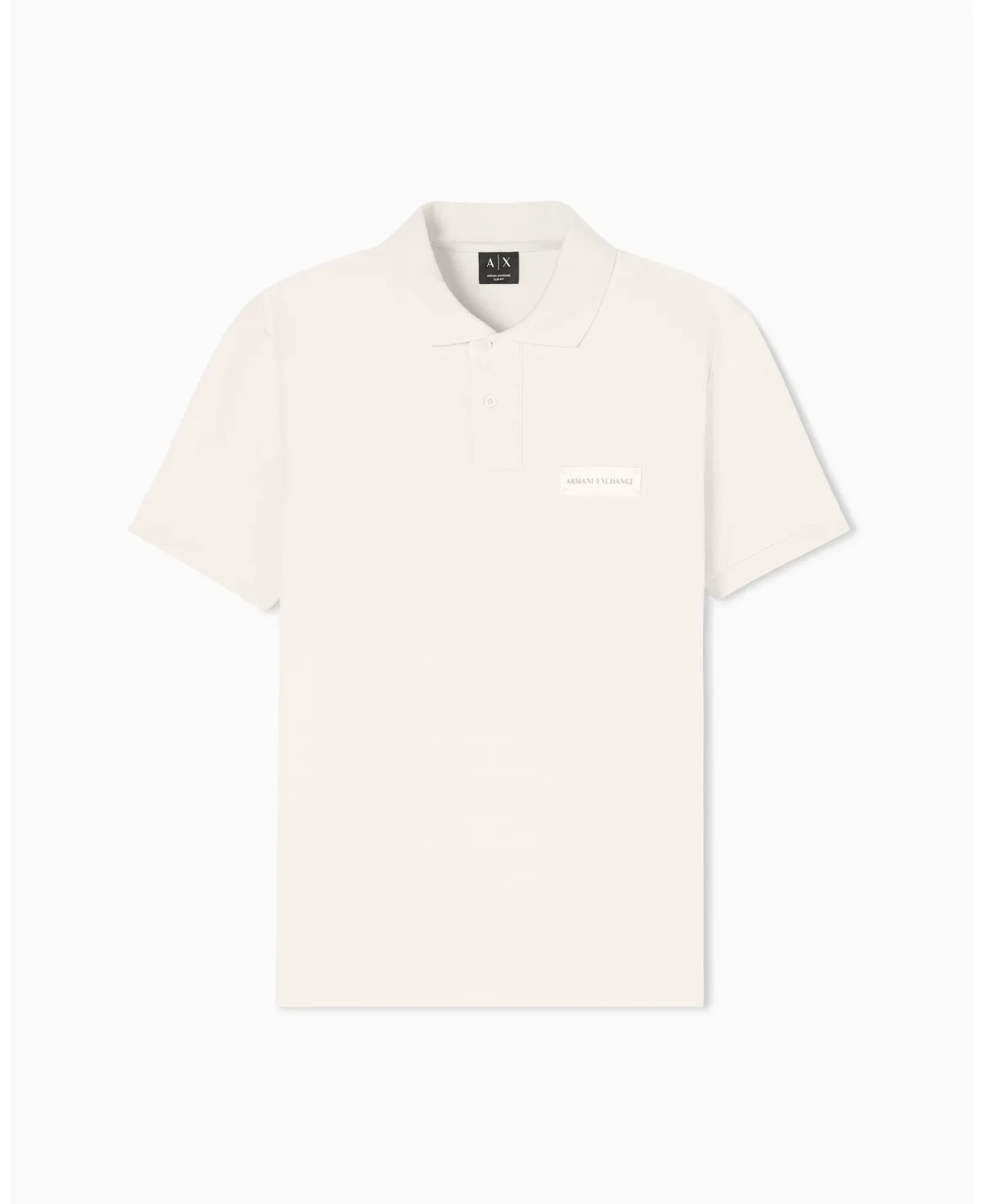 White Edition Short Sleeve Pique Polo Shirt by A|x Armani Exchange