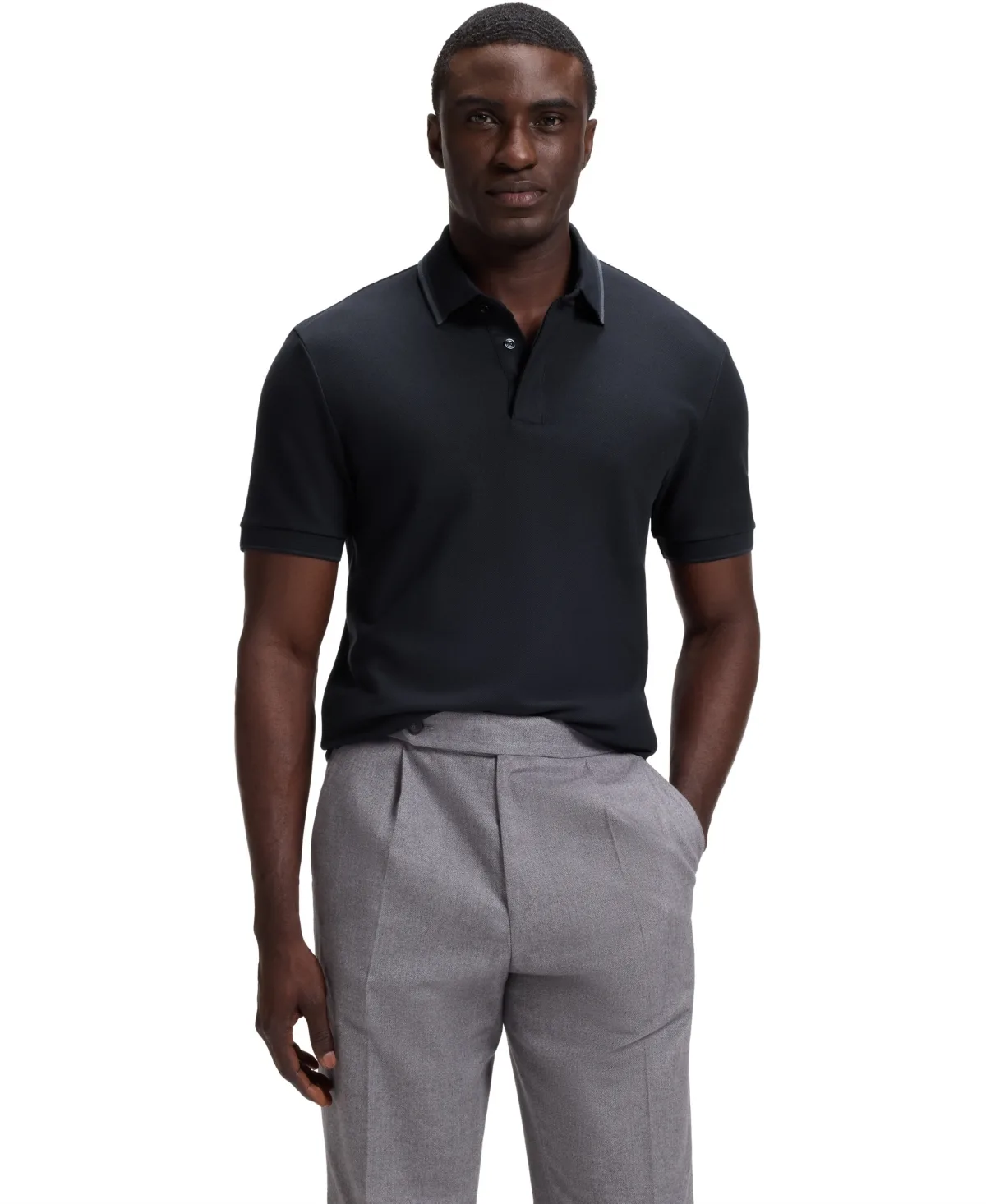 H-Parris 18 Cotton-Pique Regular-Fit Polo Shirt by Hugo Boss