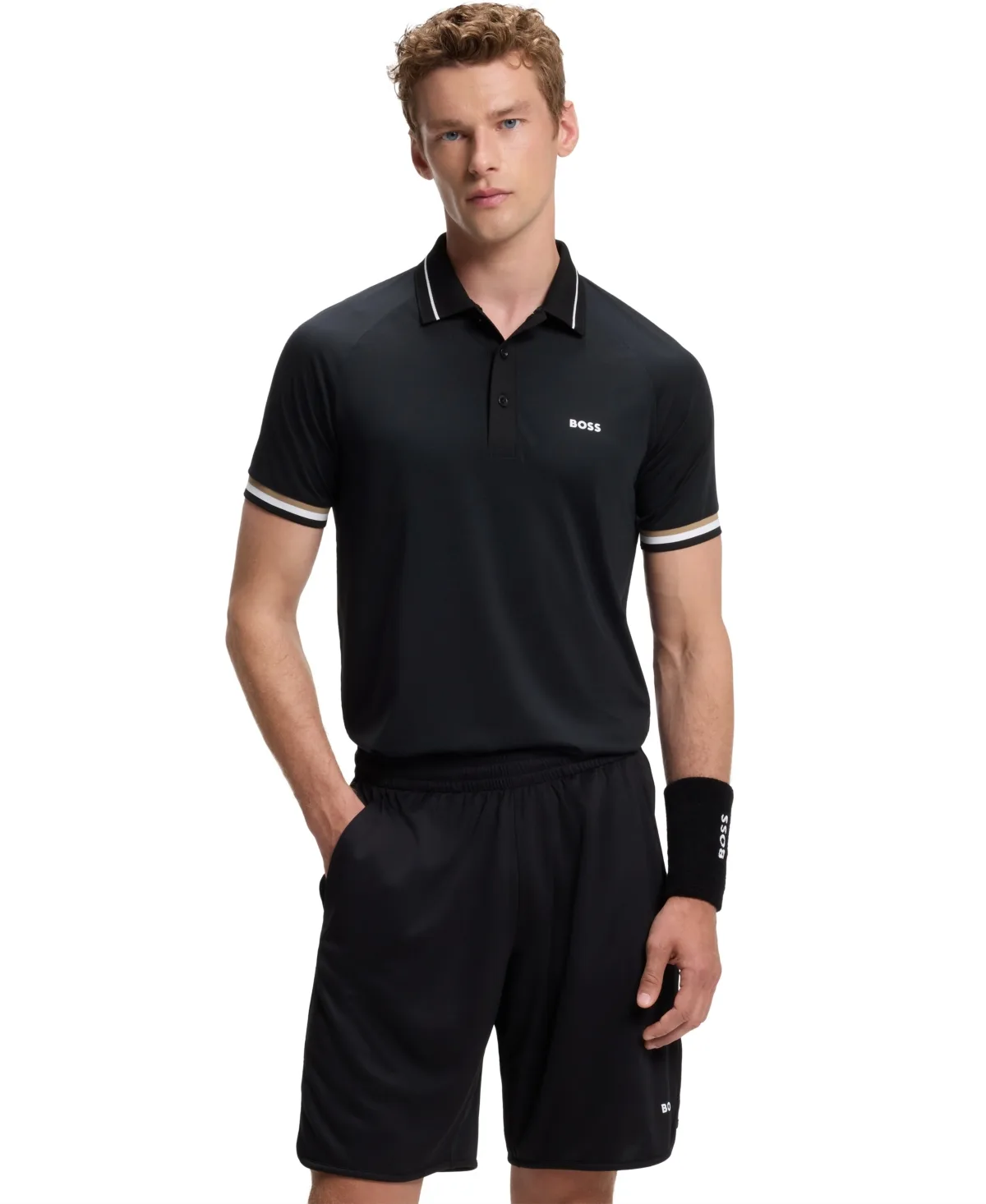Active Contrast Logo Slim-Fit Polo Shirt by Hugo Boss